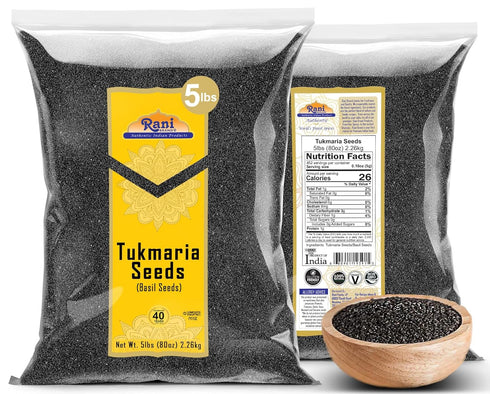 80oz (5lbs) 2.27kg Rani Tukmaria (Holy Basil Seeds) Used for Falooda / Sabja Dessert, Spice & Ayurveda Herbal ~ All