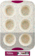 Trudeau Reinforced White Confetti Jumbo Muffin Pan, 6 Cup Silicone Bakeware