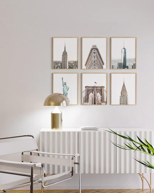 HAUS AND HUES New York City Wall Art Set of 6 - NYC Posters and Skyline Decor | 8" x 10" UNFRAMED