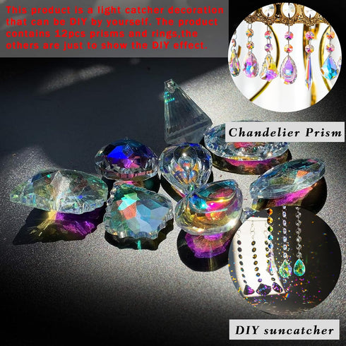 10pcs H&D HYALINE & DORA Coloful Crystal Chandelier Lamp Lighting Drops Pendants Prisms Hanging Glass Prisms Parts