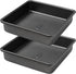 Square Cake Pan, Nonstick Baking Pan for Bread or Brownie, 9x9 Inch Bakeware Set of 2 with Diamond Texture