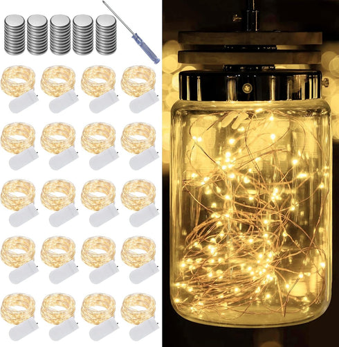 20 Pack Warm White Battery Operated Fairy Lights, 7ft 20 LED Mini