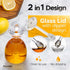 Hunnibi Handmade Honey Jar with Dipper, Glass Made Honey Dipper and Honey Pot - Honey Dispenser