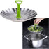 Kare & Kind Adjustable Steamer Basket, Extendable Stainless Steel Steamer with Center Handle, 5.1" to 9"