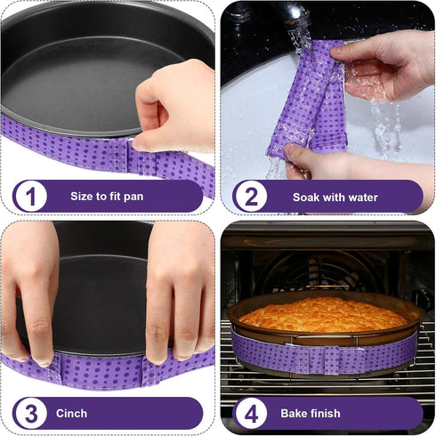 6 Pieces Colorful Baking Even Strip Cake Pan Baking Strips Absorbent Thick Cake Strips Baking Tray Protection Straps for Home Kitchen Baking Supplies by Patelai