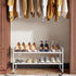 2-Tier 33" Closet SUFAUY Wide Shoe Rack, Metal Wire, Stackable, White
