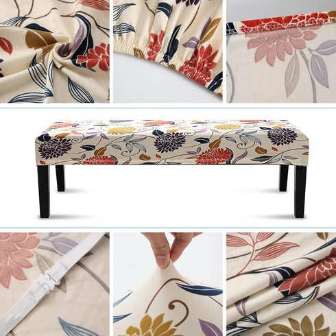 Fuloon Stretch Dining Bench Cover, Anti-Dust Removable Bench Slipcover Washable Seat Cushion Protector for Bedroom