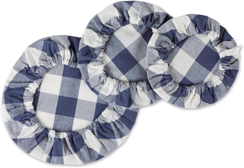 DII Reusable Cloth Bowl Cover Collection, Machine Washable Cotton with Elastic for Food Storage, 3 Piece Set