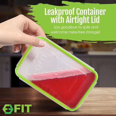 Bento Box Lunch Containers with Lids - Meal Prep Containers for Adults & Kids, Leakproof, 3 Compartments (2 Pack)