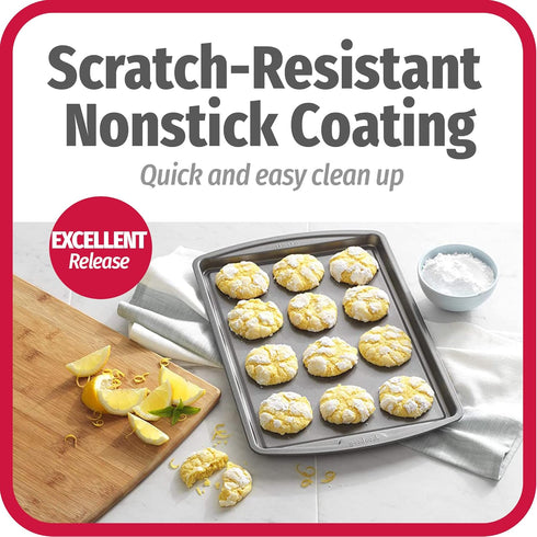 GoodCook Everyday Nonstick Carbon Steel Baking Sheet Set, 3 Pack - Standard-Sized Cookie Sheets for Baking