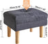 15.75" UHBD023BG YMYNY Small Foot Stool Ottoman, Footrest with Sponge Soft Padded Seat, Cotton-Linen Blend Fabric