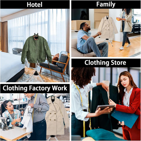 DJAPWPX Telescopic Garment Steamer Rack, Height Adjustable Clothes Steamer Holder, Foldable Standing Hanger