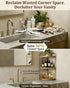 SwartLife Countertop 3-Tier Counter, Corner Bathroom Organizer, Corner Shelf for Vanity & Bathroom Rustic Wood Standing