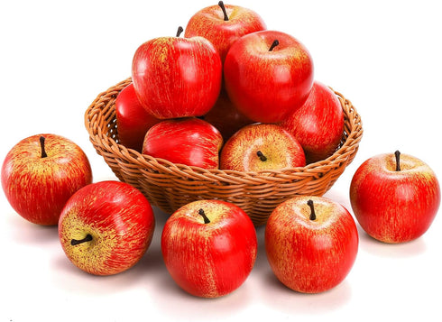 20 ZEAYEA Pcs Artificial Apples, Decorative Fake Apples for Decoration Lifelike, Realistic Fake Fruit Apples for Home