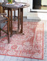 Unique Loom Outdoor Traditional Collection Area Rug, Timeworn 2' x 3' Rectangle Rust Red/Gray