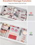 SMARTAKE 20-Piece Drawer Organizer with Non-Slip Silicone Pads, 7-Size Storage Tray for Makeup, Jewelries, Clear