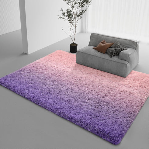 4x6 DweIke Luxury Fluffy Kids Rugs for Living Room Bedroom, Feet Shaggy Pink and Purple Area Rug for Girls Boys