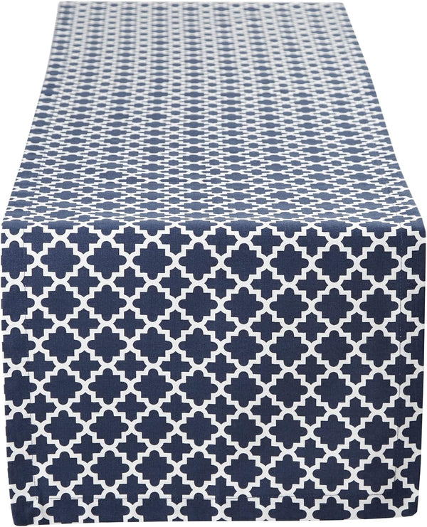 DII Lattice Tabletop Collection Table Runner - 14x108 Nautical Blue