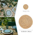 Round Woven Placemats Set of 6, Natural Water Hyacinth, 13.5 Inch Rattan Placemats for Outdoor Patio Table