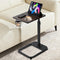 facka Adjustable TV Tray Table with Rounded Metal Corners, C-Shaped Snack Table