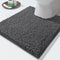 Yimobra Luxury Dark Gray Shaggy Toilet Bath Mat U-Shaped Contour Rugs, 24.4 x 20.4 Inches, Soft, Non-Slip,