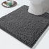 Yimobra Luxury Dark Gray Shaggy Toilet Bath Mat U-Shaped Contour Rugs, 24.4 x 20.4 Inches, Soft, Non-Slip,