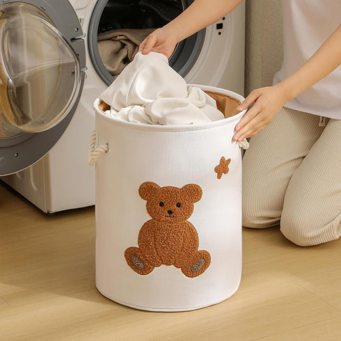 Kids Laundry Basket Nursery Hamper Baby Laundry Basket Stuffed Animal Toys Storage Baskets for Toddler Room Decor
