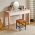 LG-60J IBUYKE Square Makeup Stool with Adjustable Feet and Storage Space, Footrest Chair, PU Vanity Seat, Multi-Use as