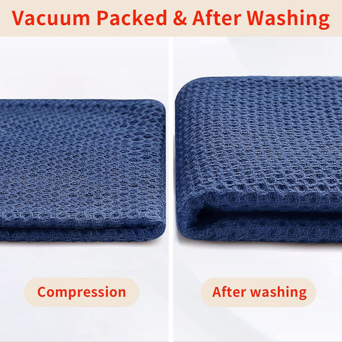 Homaxy 100% Cotton Waffle Weave Kitchen Dish Towels, Ultra Soft Absorbent Quick Drying 13 x 28 Inches, 4-Pack