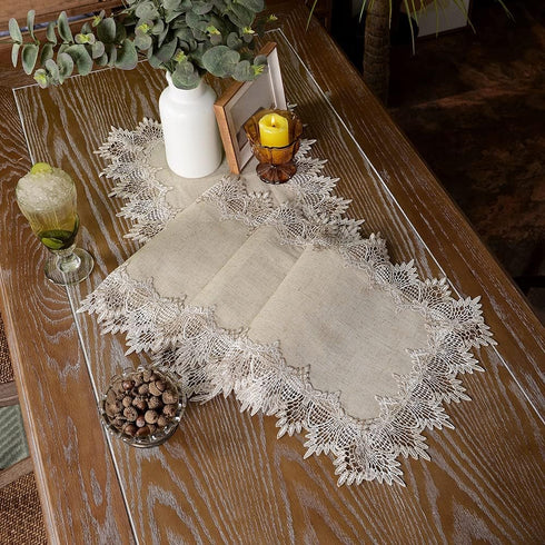 16 70 Inch) ARTABLE Grey Table Runner Coffee Farmhouse Rustic Macrame Dresser Scarf Lace Small Table Runners