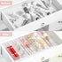 ihomecooker 6 Set Clear Plastic Junk Drawer Organizer Vanity Curlery Utensil Makeups Organizer for Kitchen 9''X 3'' by ihomecooker