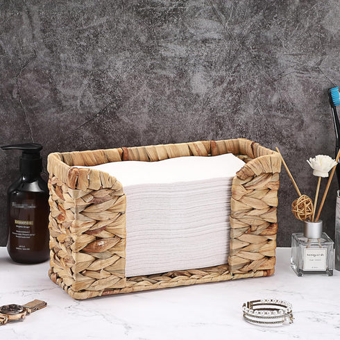 Sumnacon Paper Towel Dispenser Countertop Water Hyacinth Paper Towel Dispenser for Bathroom Toilet Kitchen Counter,Wicker Paper Towel Holder Countertop Fit for Multifold Paper Towel by Sumnacon
