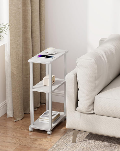 TB01BW061 TUTOTAK Small Side Table, Narrow End Table, Bedside Table, Couch Side Table with Wheels for Living Room