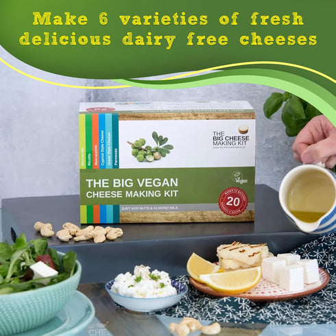 Mozzarella, 6 20 The Big Vegan Cheese Making Kit - DIY Vegan Cheese Starter I Cheese Making Supplies for Ricotta, Feta