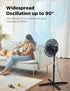 PELONIS Portable 16 Inch Pedestal Fan, 3-Speed, 90° Oscillation, Adjustable Height, Standing Floor Fan for Home, Black