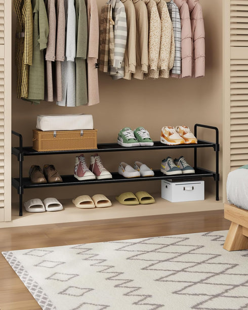 Closet, Closet 36.1" 2 Kitsure Shoe Rack for Shoe Organizer for Front Door Entrance, Stackable Shoe Shelf, Detachable