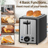 SEEDEEM 2 Slice Toaster with LCD Display - 7 Shade Settings, Extra Wide Slots, Removable Crumb Tray, Carbon Black