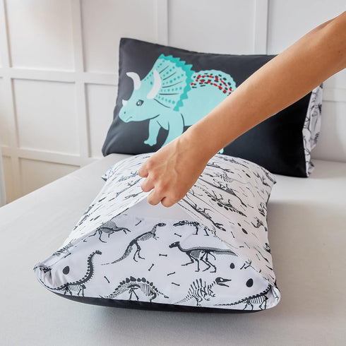 Set Set Set RYNGHIPY Dinosaur Bedding - Queen Size Comforter for Boys & Girls - Soft, Breathable, Cute Dinosaur Bed