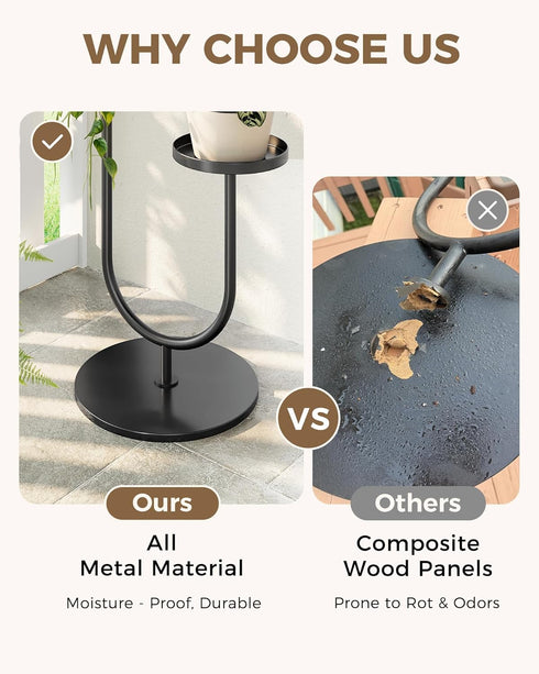 2 Bamworld Outdoor Plant Stand Metal Plant Stand Indoor Corner Plant Stands Tier Plant Shelf for Tall Plant Holder