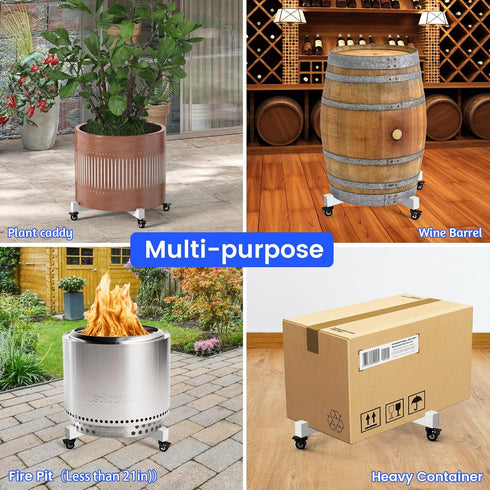 14in 21inch 4 500 Lbs, Plant Caddy With Wheels, Adjustable to Heavy Duty Rolling Plant Dolly, Metal Plant Stand