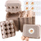 LayHyand 50 Pcs Vintage Egg Cartons with Labels, Square Dozen Egg Basket Blank