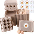 LayHyand 50 Pcs Vintage Egg Cartons with Labels, Square Dozen Egg Basket Blank