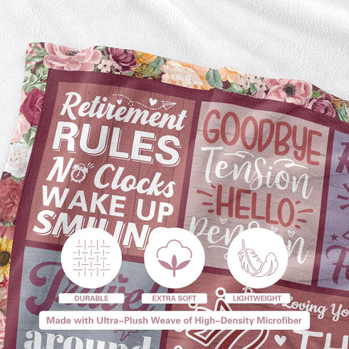 2026, 80"x60" Retirement Gift for Woman, Retirement Gifts for Women Retired Blanket to My Mom Grandma, Farewell Merch