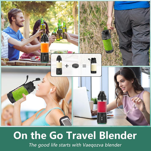 Portable Blender for Shakes and Smoothies, 24oz USB Rechargeable Type-C Personal Blender, Black