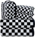 Jacquotha Black and White Towels Set of 8, Cute Checkered Towels for