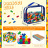 Sanwuta 6 Packs Toy Storage Bags, Waterproof PVC Organizing Bags with Zipper for Kids Books, Small Toys, Puzzles