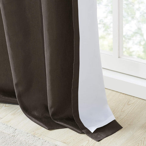 Madison Park Serene Embroidered Light Filtering Curtain Rod Pocket/Back Tab Single Panel Drape, 50x84, Spice