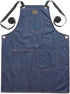 Outset Cross Back Blue Denim Grill and Kitchen Apron with Pockets, 27" x 30"