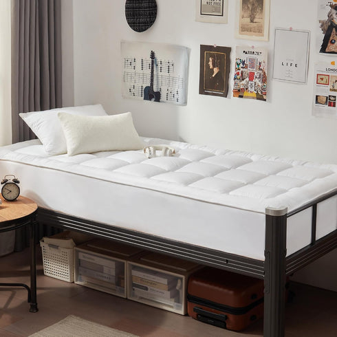 UNILIBRA Twin XL Cooling Mattress Pad, Quilted Fitted Protector with Deep Pocket, Ultra Soft Filling