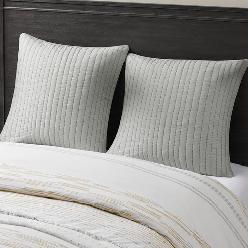 INK+IVY Euro Sham Pillow, Quilted Grey, 26"x26"